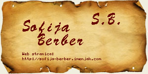 Sofija Berber vizit kartica